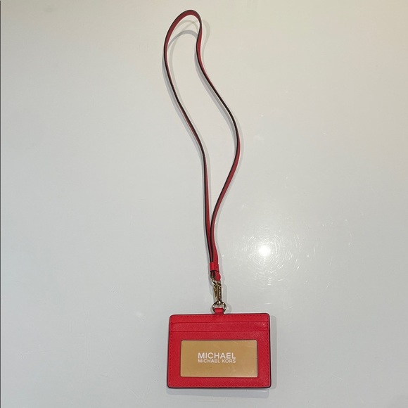 *NEW* Michael Kors JET SET TRAVEL Saffiano Leather Card Holder with Lanyard - Picture 3 of 15